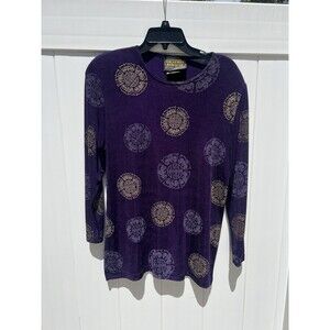 Picadilly Fashions Womens Top Shoulder Pads Acetate Slinky Sz Small Vintage